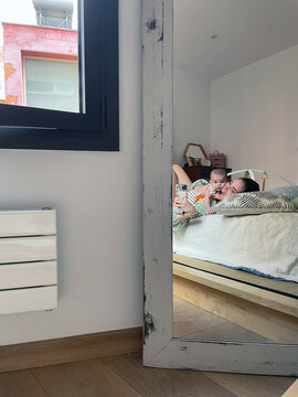 Indoor Parent-Child Caring Moment