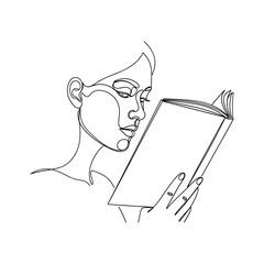 Obraz premium Woman deeply engrossed in reading a book with focused expression