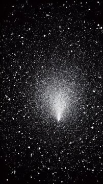 Glowing Star Cluster in Deep Space With Many Tiny Lights On Black Background