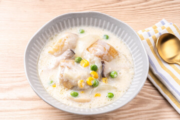 鶏肉の豆乳クリーム煮