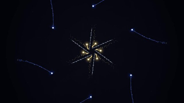 Fireworks Explode in Night Sky Celebration.