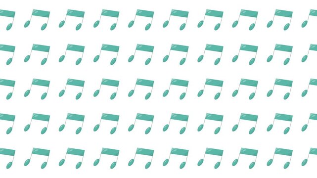 Pattern of turquoise musical notes suitable for musicthemed designs. Great for backgrounds, posters, stationery, and musical event promotions.