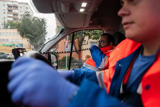 Paramedic speaking on the radio station
