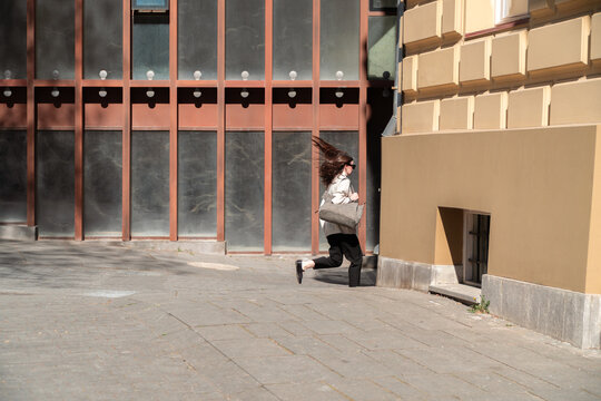 Casual style running on street