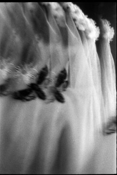 Abstract black and white photo with anonymous woman