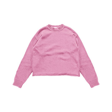 Pink Crewneck Sweatshirt Mockup Isolated