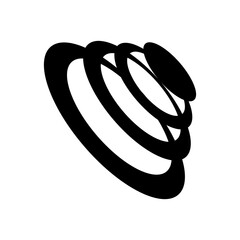 Black and White Abstract Concentric Rings Design