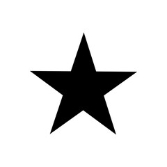 Obraz premium Simple Black Five-Pointed Star Icon on White Background