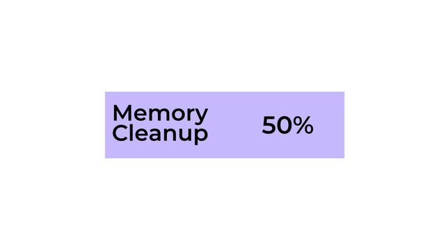 memory cleaner ui animation with full progress bar for device optimization.