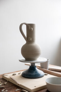 ceramic vase on the wheel