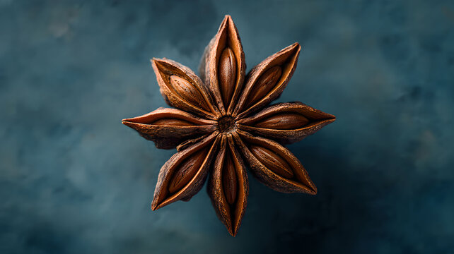 Star anise spice on dark background