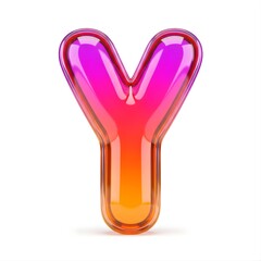 Glossy 3D Letter Y Balloon with Gradient Colors.