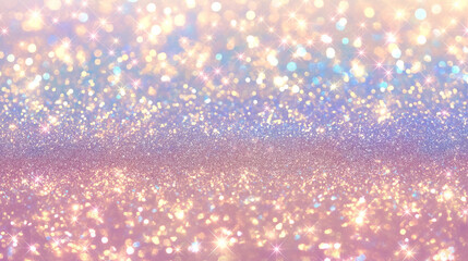 パステルピンクとブルーの輝く光の粒子が幻想的なゆめかわいいバックグラウンド素材