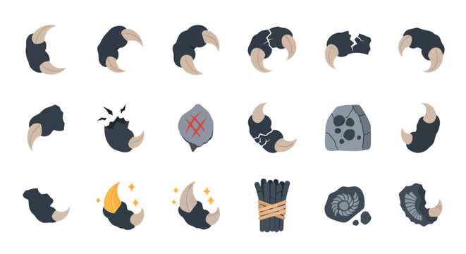 Collection of Various Emoticon Faces and Objects.