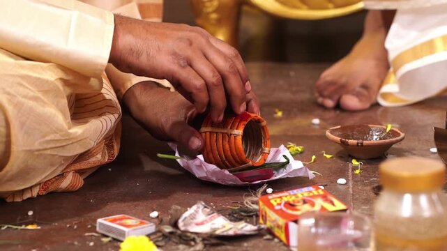 Sindur daan in a Bengali wedding