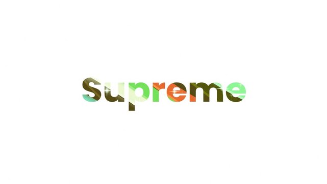 Animated Supreme Logo with Abstract Colorful Geometric Shapes and Subtle Light Effects