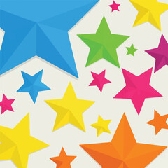 Obraz premium Colorful, geometric star pattern on a neutral background