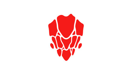 Red Handprint Graphic Illustration Design Element.