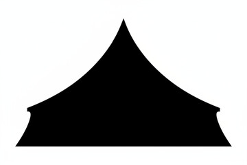 Silhouette of a Tent: A stark, minimalist silhouette of a traditional tent stands boldly against a neutral background. The simple yet evocative shape conjures a sense of adventure, outdoor living. © MetaPixel Studio
