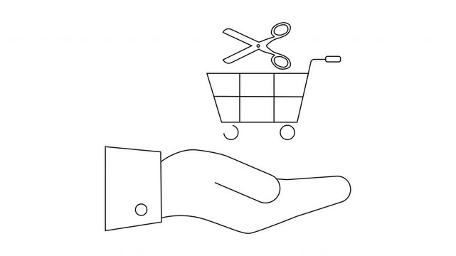 Discount Shopping Cart Icon Animation for Business Promotion.