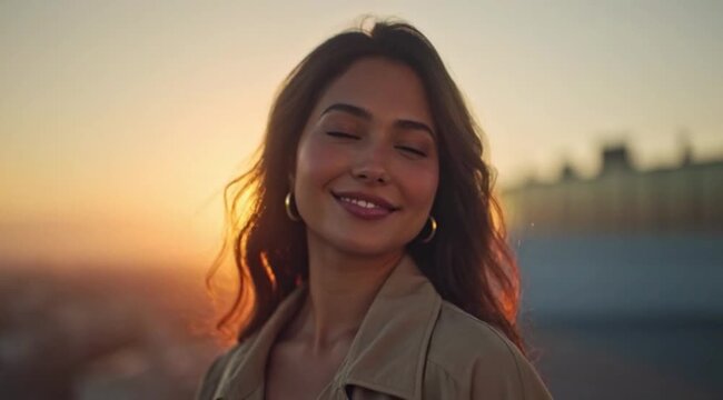 Mulher Feliz Expressando Gratidao &ndash; Emocao Positiva, Bons Sentimentos e Energia Espiritual