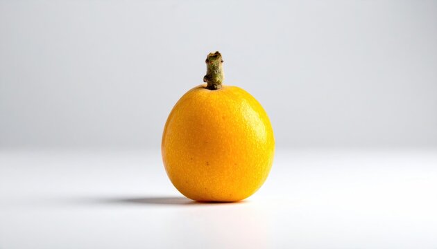 Bright Yellow Granadilla Fruit on White Background.