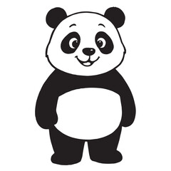 Naklejka premium A cute vector illustration of a standing panda, designed with soft shapes and playful style, capturing a charming, friendly, and cheerful character look.