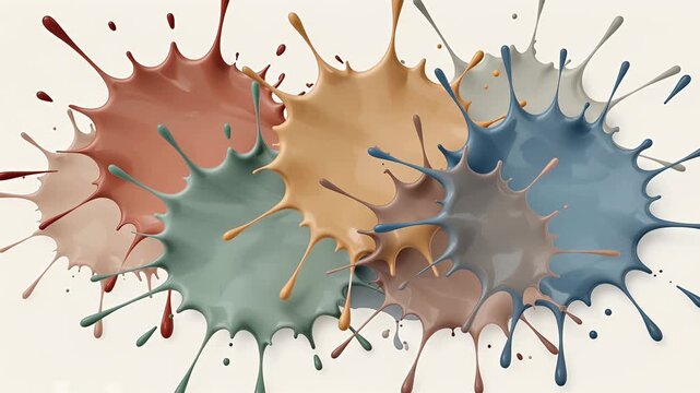 colorful paint splash abstract background with overlapping blobs