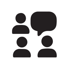 A simple vector set of four contact icons with chat bubbles, designed with clean lines to represent communication, interaction, and connecting concepts.