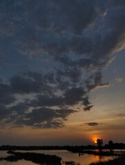 Obraz premium sunset light sky the lakeside people nature 