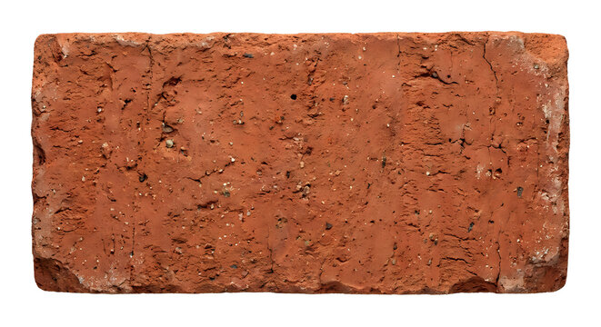 Single Rustic Red Brick Isolated Transparent Background