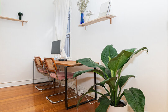 Bright workspace featuring modern office elements