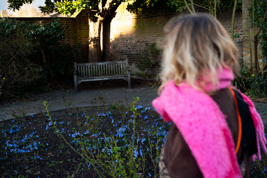 Woman walking in park 