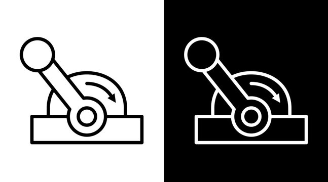 Lever White Icon Set Vector 