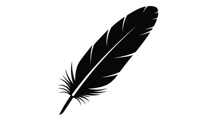 A black feather on a white background isolated on white background, Vector © SILHUETTECHEMBER