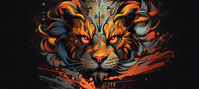 liger kraken vector illustration t-shirt design,generative AI