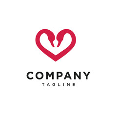 Love Swan Simple Logo Icon Vector
