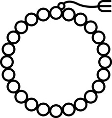 Islamic Prayer Beads Misbaha Outline Icon