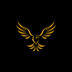 Obraz premium gold eagle logo design vector with flat style in gold color
