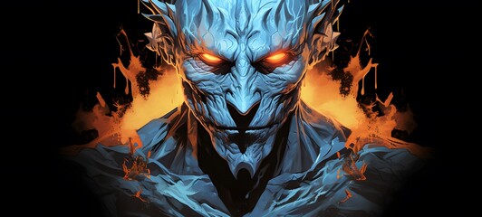Fototapeta premium white walker ifrit vector illustration t-shirt design ,generative AI