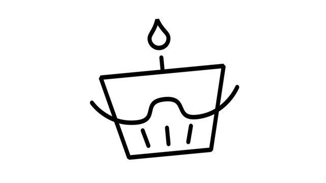 Birthday cupcake motion icon. Sweet birthday cupcake with burning candle animation for celebration, anniversary, party, and festive greeting cards.