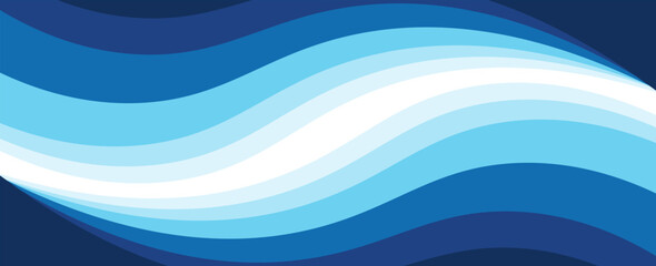 Fototapeta premium Abstract Wave Pattern with Blue Gradient Horizontal Background Design. Eps 10