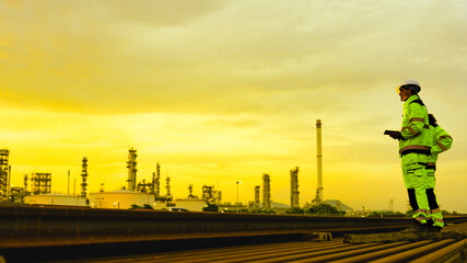 A monument to modern power, the petrochemical enterprise stands against a dramatic sky. Engineers envision continued success, driving the future of global energy and industrial might. © ultramansk