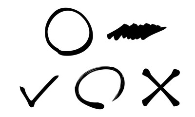 手描き風のチェックマークセット