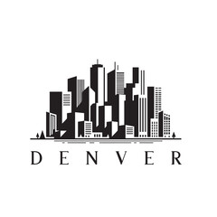 Obraz premium denver city skyline vector illustration