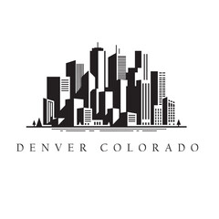 Fototapeta premium denver city skyline vector illustration