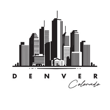 denver city skyline vector illustration