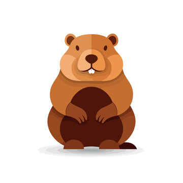 Cute cartoon groundhog illustration on white background.