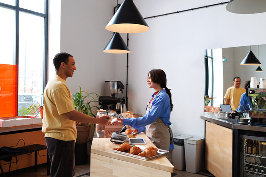 Friendly Payment in Cozy Coffee Shop