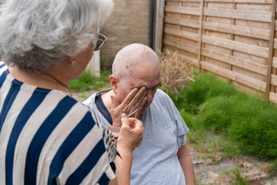 Couple getting a haircut in self care
